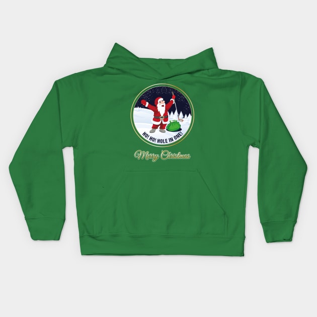 Santa Golf Season's Greetings for Golfer Golf Club Christmas Card Kids Hoodie by stearman